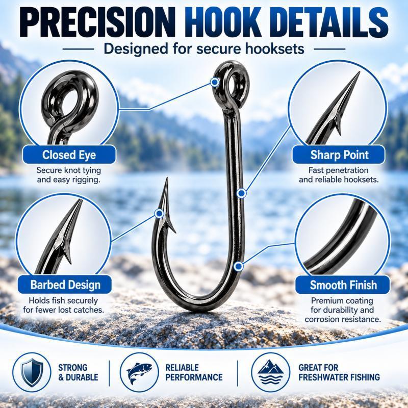 100개들이 낚싯바늘 세트, 10가지 크기 # -12  - Fishing Hook Assortment 리뷰 및 가격