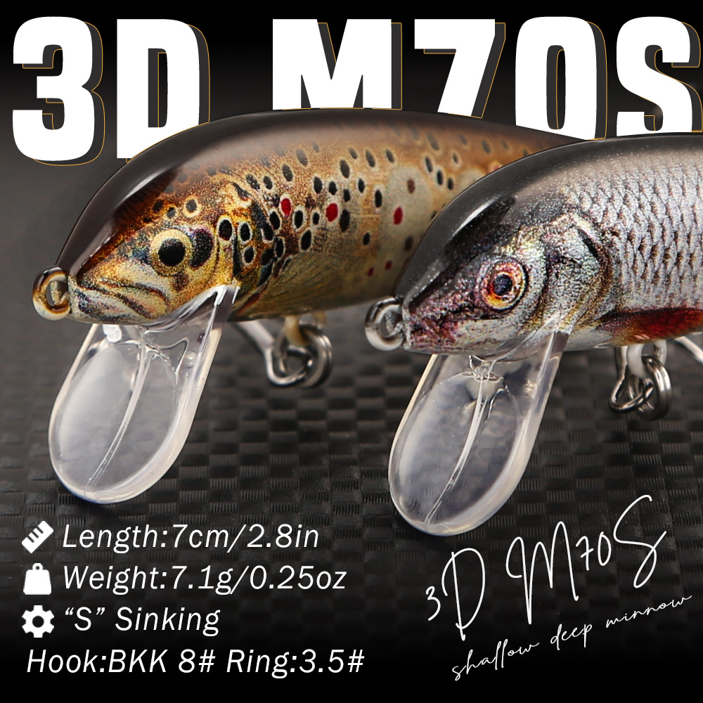 B&U 싱킹 미노우 낚시용 루어, 3D 입체 디자인으로 - Fishing Hook Treble 리뷰 및 가격